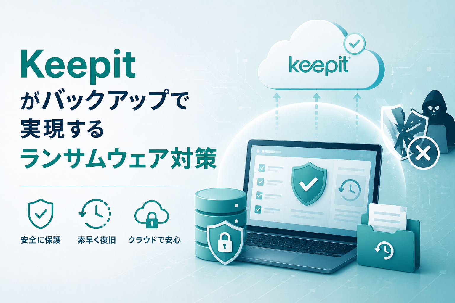 Keepitのバックアップでランサムウェア対策を行うコラムのイメージ